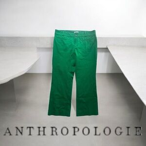 Anthropologie brand green 💚 crop twill pants. Size 12.